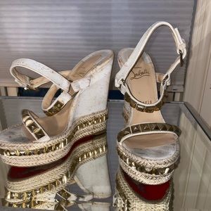 Christian LouBoutin Gold Stud Wedges